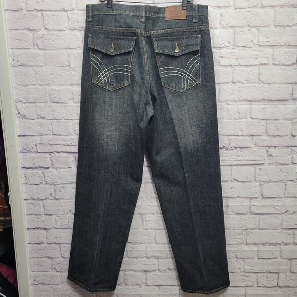 Old Skool Y2K Baggy Flap Pocket Jeans 38x35 Big Tall Skater Streetwear Hip Hop - Picture 7 of 10